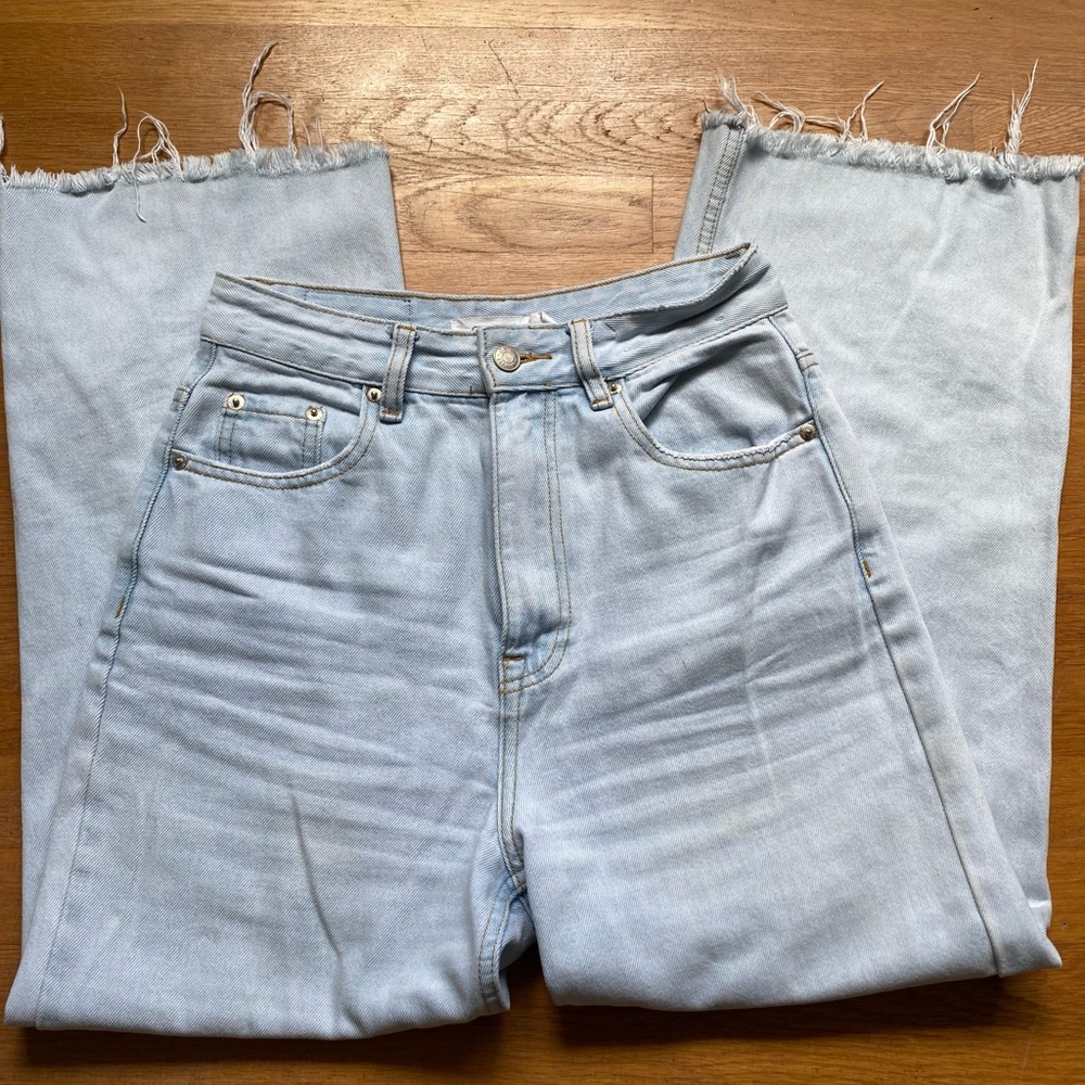 Glassons high waisted wide leg frayed hem jeans